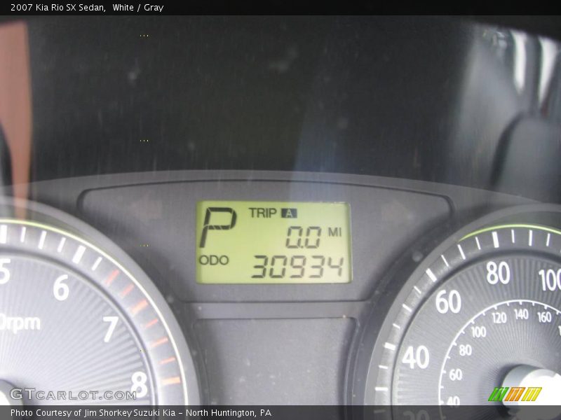 White / Gray 2007 Kia Rio SX Sedan