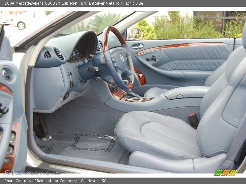 Brilliant Silver Metallic / Pacific Blue 2004 Mercedes-Benz CLK 320 Cabriolet