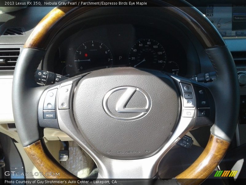 Nebula Gray Pearl / Parchment/Espresso Birds Eye Maple 2013 Lexus RX 350
