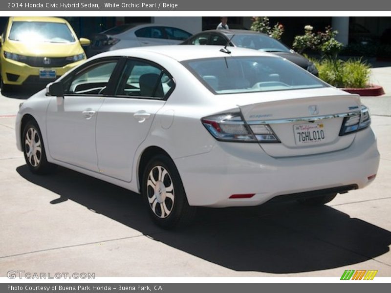 White Orchid Pearl / Beige 2014 Honda Civic Hybrid Sedan