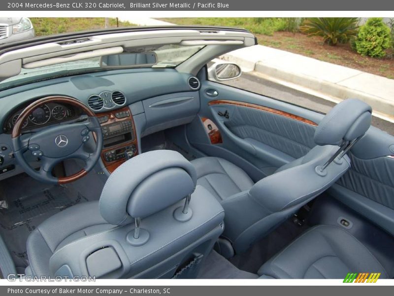 Brilliant Silver Metallic / Pacific Blue 2004 Mercedes-Benz CLK 320 Cabriolet