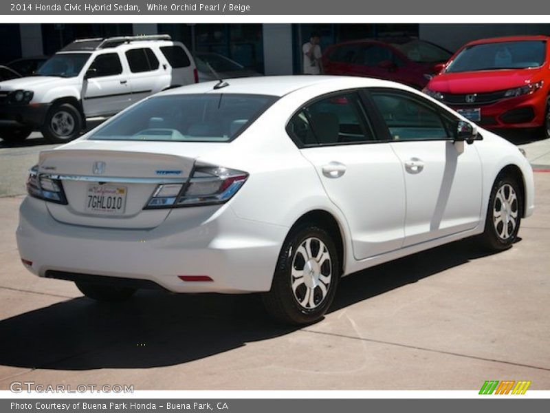 White Orchid Pearl / Beige 2014 Honda Civic Hybrid Sedan