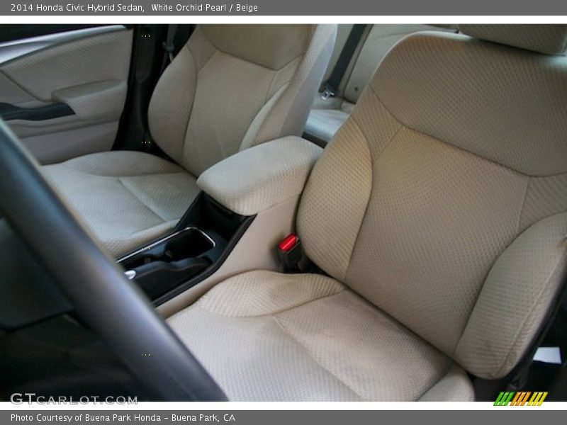 White Orchid Pearl / Beige 2014 Honda Civic Hybrid Sedan