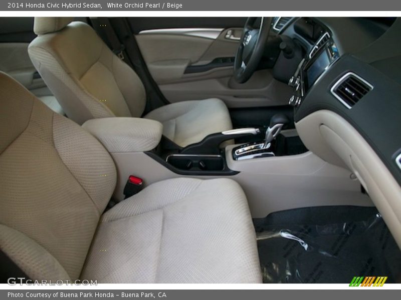 White Orchid Pearl / Beige 2014 Honda Civic Hybrid Sedan