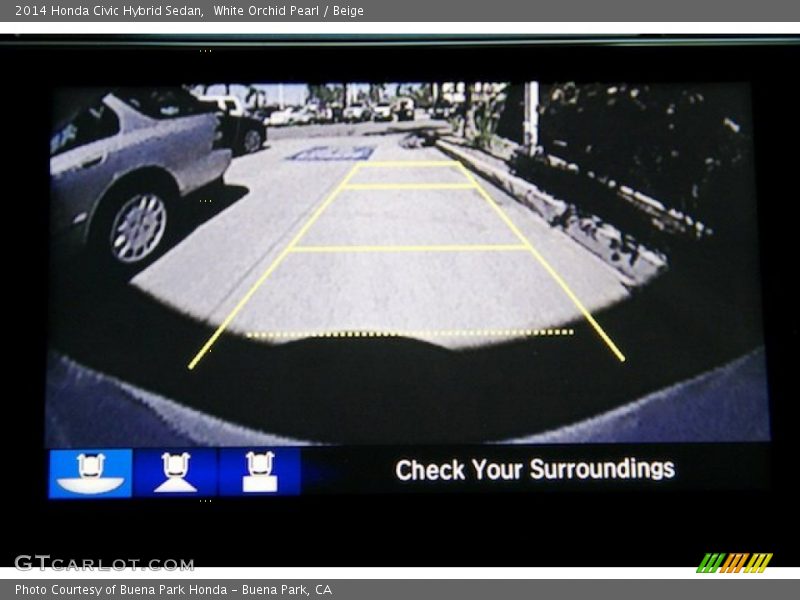 White Orchid Pearl / Beige 2014 Honda Civic Hybrid Sedan