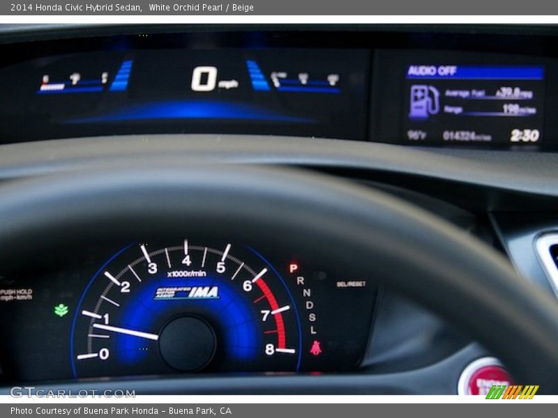 White Orchid Pearl / Beige 2014 Honda Civic Hybrid Sedan
