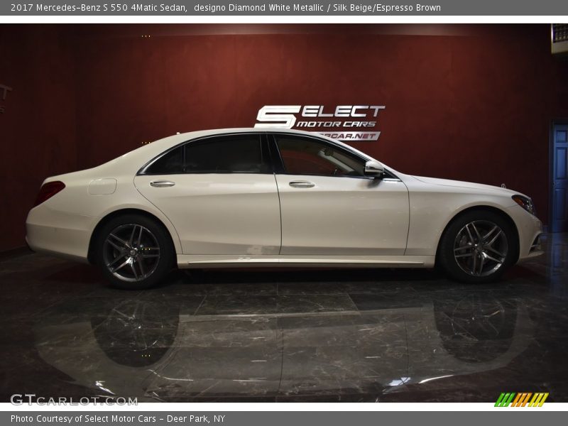designo Diamond White Metallic / Silk Beige/Espresso Brown 2017 Mercedes-Benz S 550 4Matic Sedan