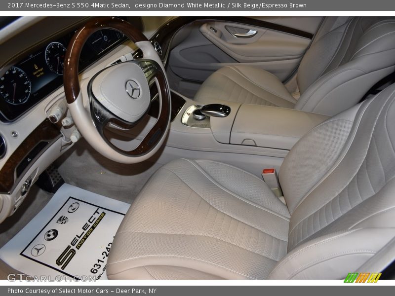 designo Diamond White Metallic / Silk Beige/Espresso Brown 2017 Mercedes-Benz S 550 4Matic Sedan