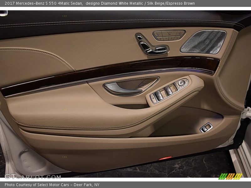 designo Diamond White Metallic / Silk Beige/Espresso Brown 2017 Mercedes-Benz S 550 4Matic Sedan
