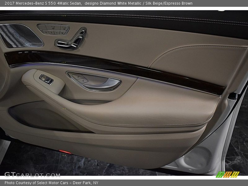 designo Diamond White Metallic / Silk Beige/Espresso Brown 2017 Mercedes-Benz S 550 4Matic Sedan