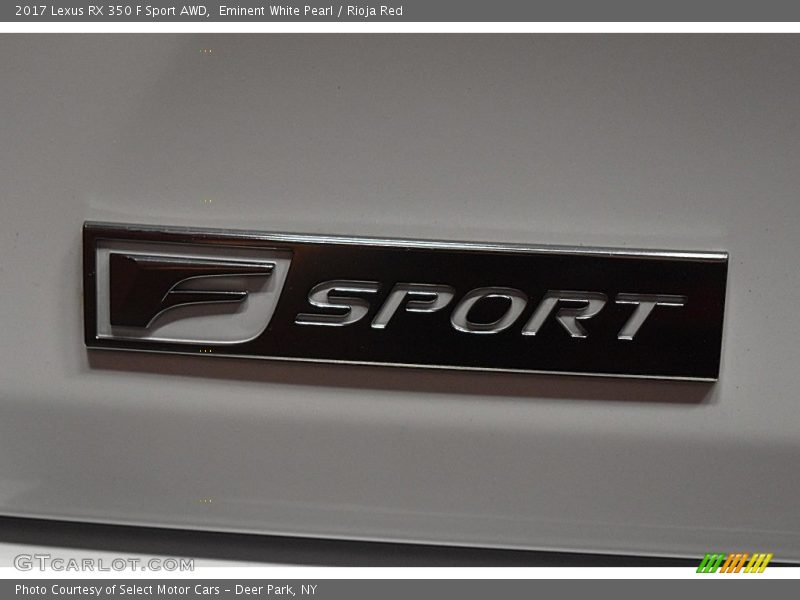 Eminent White Pearl / Rioja Red 2017 Lexus RX 350 F Sport AWD