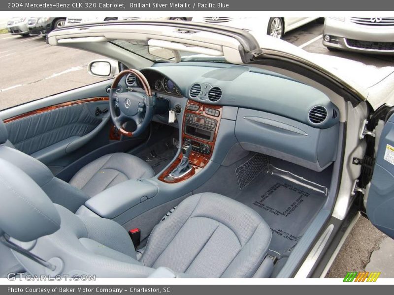 Brilliant Silver Metallic / Pacific Blue 2004 Mercedes-Benz CLK 320 Cabriolet