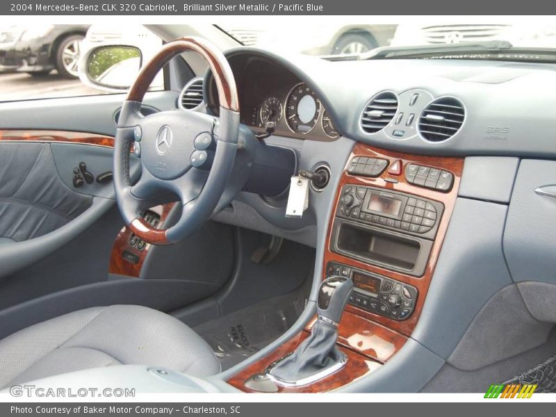 Brilliant Silver Metallic / Pacific Blue 2004 Mercedes-Benz CLK 320 Cabriolet