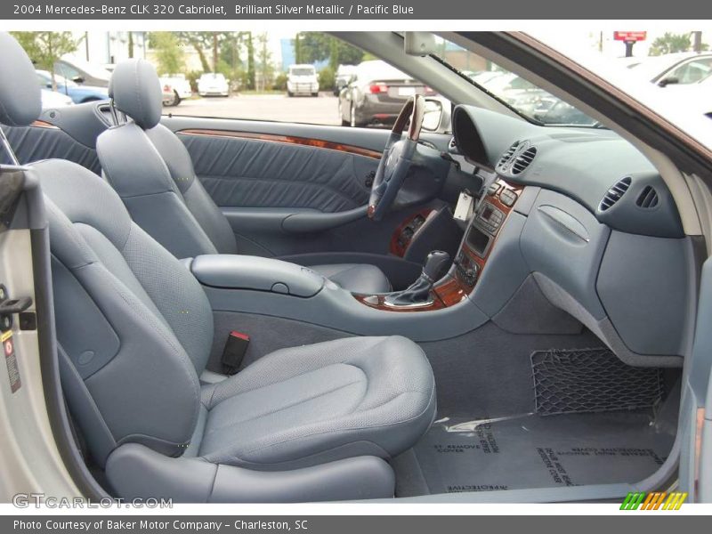 Brilliant Silver Metallic / Pacific Blue 2004 Mercedes-Benz CLK 320 Cabriolet