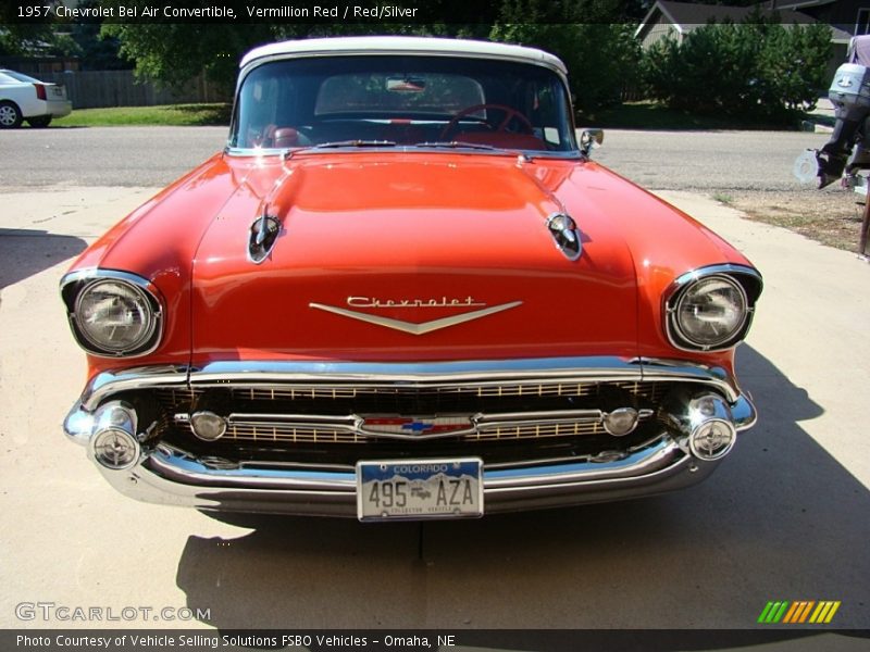 Vermillion Red / Red/Silver 1957 Chevrolet Bel Air Convertible