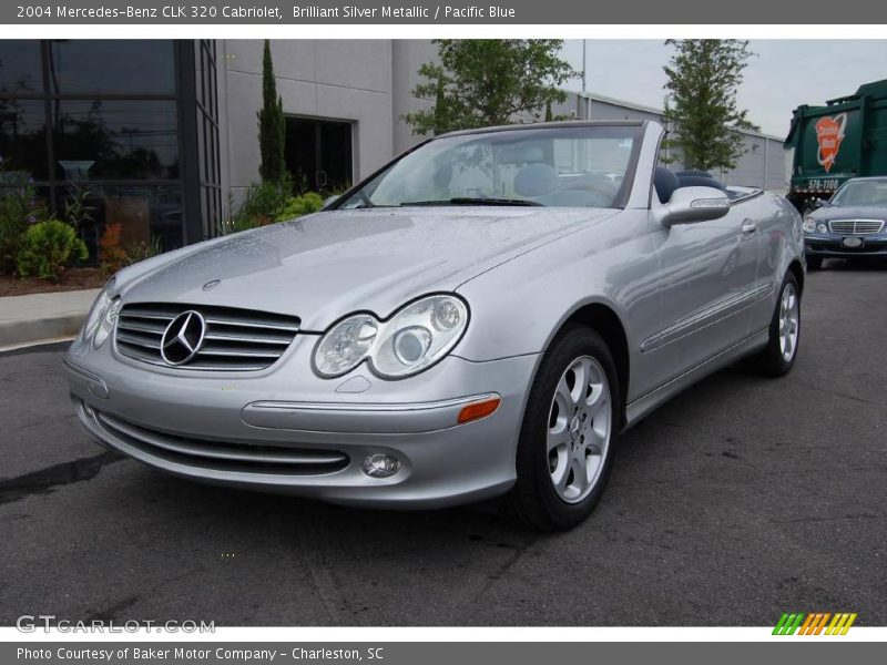Brilliant Silver Metallic / Pacific Blue 2004 Mercedes-Benz CLK 320 Cabriolet