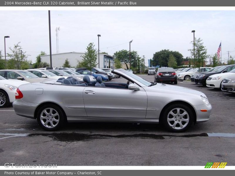 Brilliant Silver Metallic / Pacific Blue 2004 Mercedes-Benz CLK 320 Cabriolet