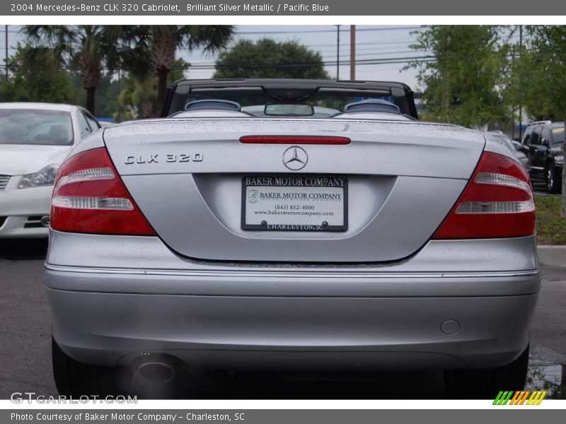 Brilliant Silver Metallic / Pacific Blue 2004 Mercedes-Benz CLK 320 Cabriolet