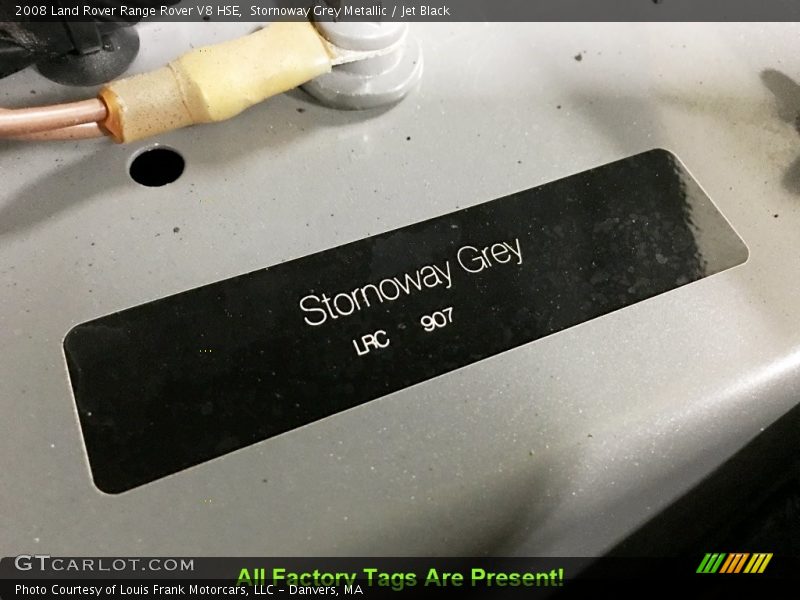 2008 Range Rover V8 HSE Stornoway Grey Metallic Color Code 907