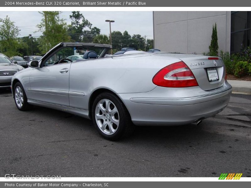 Brilliant Silver Metallic / Pacific Blue 2004 Mercedes-Benz CLK 320 Cabriolet