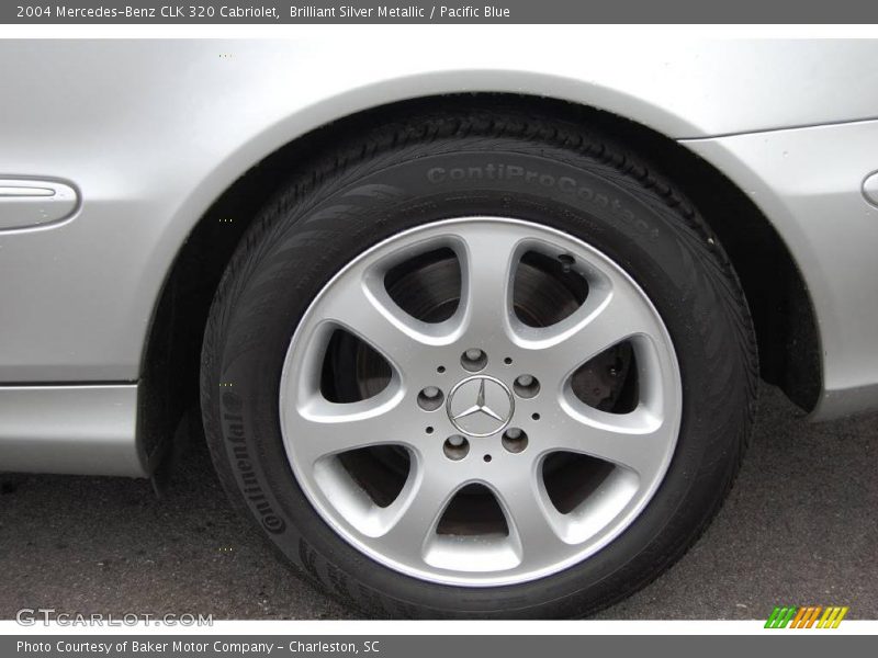 Brilliant Silver Metallic / Pacific Blue 2004 Mercedes-Benz CLK 320 Cabriolet