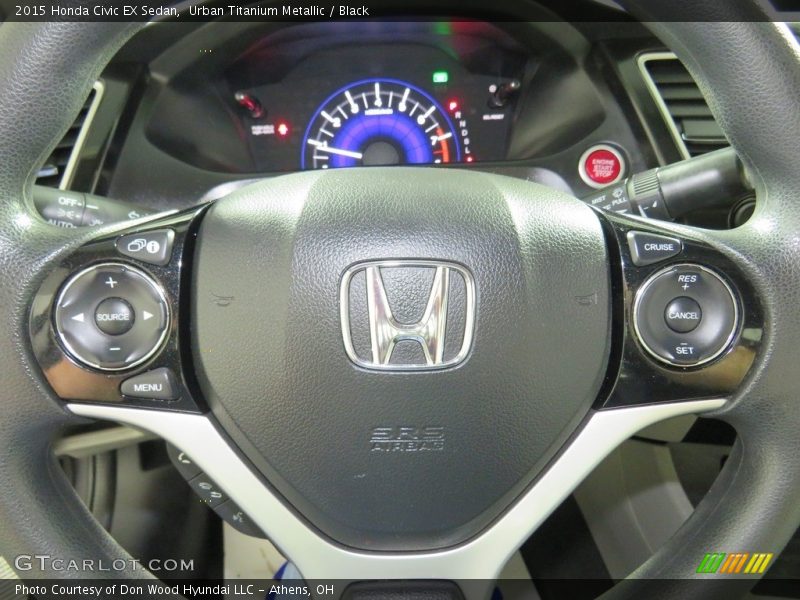 Urban Titanium Metallic / Black 2015 Honda Civic EX Sedan