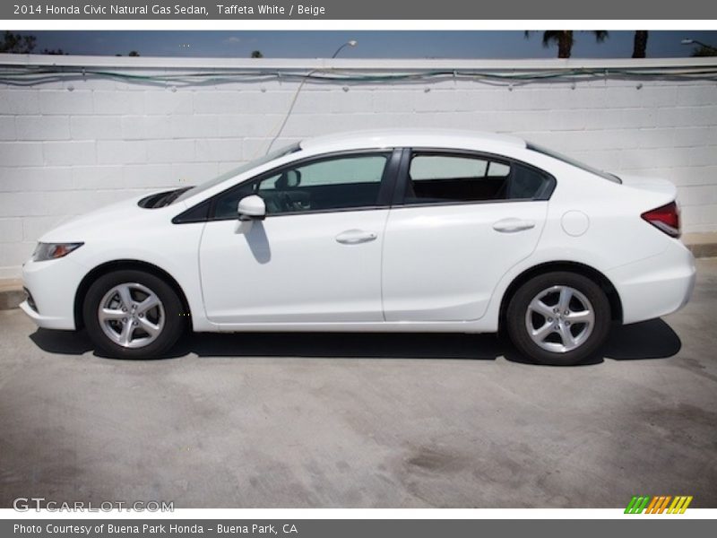 Taffeta White / Beige 2014 Honda Civic Natural Gas Sedan