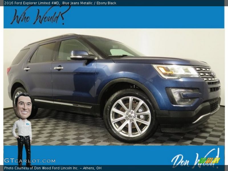 Blue Jeans Metallic / Ebony Black 2016 Ford Explorer Limited 4WD