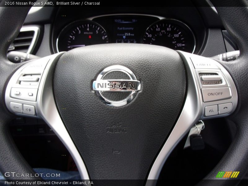 Brilliant Silver / Charcoal 2016 Nissan Rogue S AWD