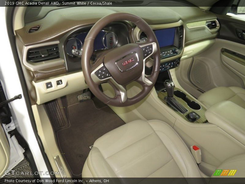 Summit White / Cocoa/Shale 2019 GMC Acadia Denali AWD