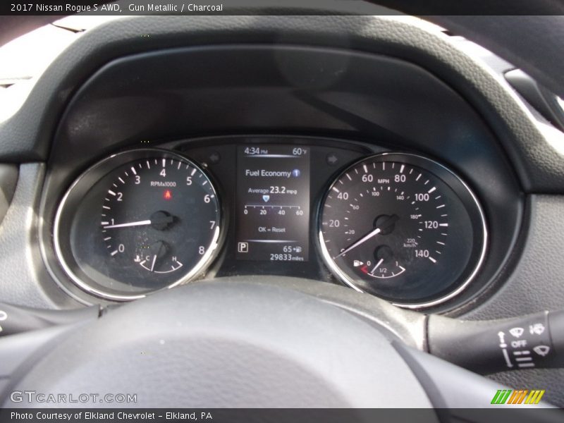 Gun Metallic / Charcoal 2017 Nissan Rogue S AWD