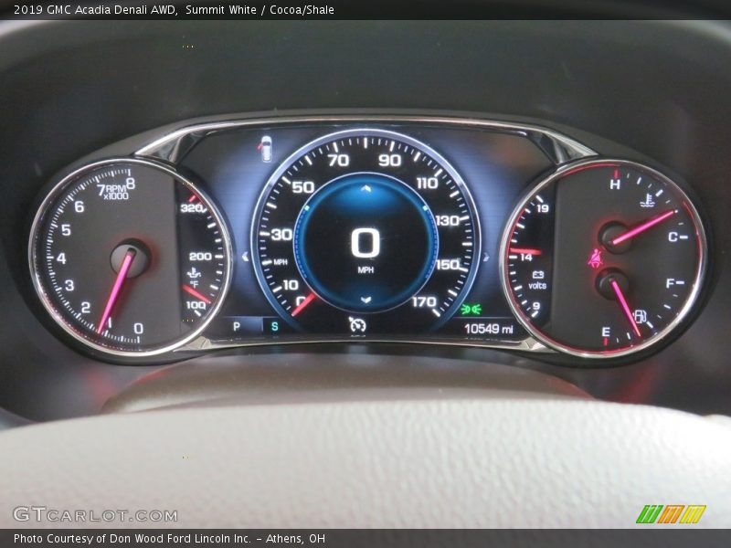 Summit White / Cocoa/Shale 2019 GMC Acadia Denali AWD