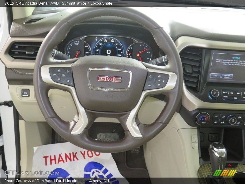 Summit White / Cocoa/Shale 2019 GMC Acadia Denali AWD
