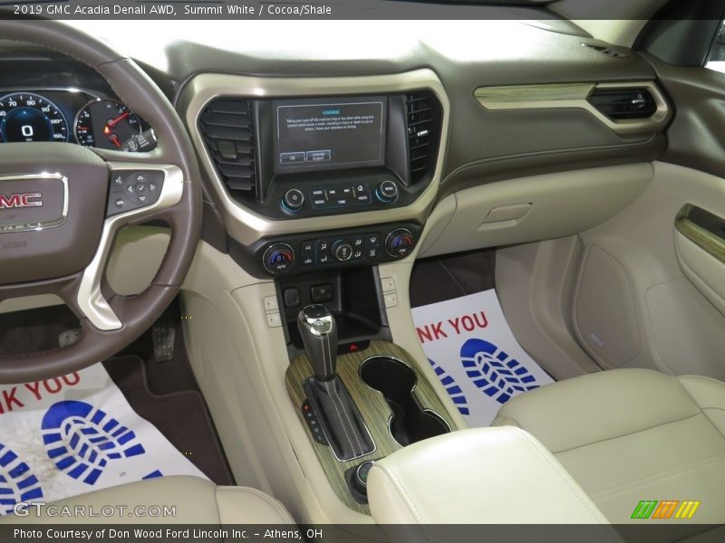 Summit White / Cocoa/Shale 2019 GMC Acadia Denali AWD