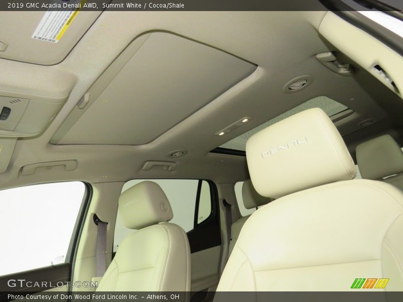 Summit White / Cocoa/Shale 2019 GMC Acadia Denali AWD