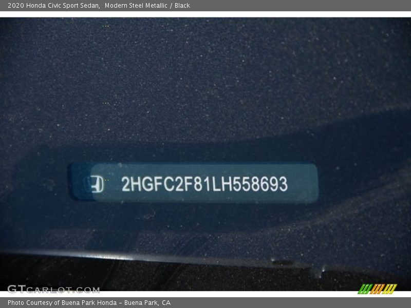 Modern Steel Metallic / Black 2020 Honda Civic Sport Sedan