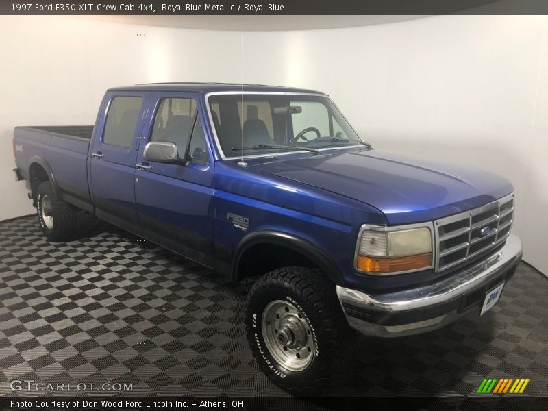 Royal Blue Metallic / Royal Blue 1997 Ford F350 XLT Crew Cab 4x4