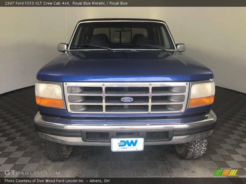 Royal Blue Metallic / Royal Blue 1997 Ford F350 XLT Crew Cab 4x4