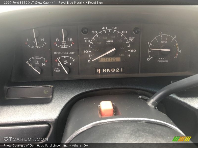 Royal Blue Metallic / Royal Blue 1997 Ford F350 XLT Crew Cab 4x4