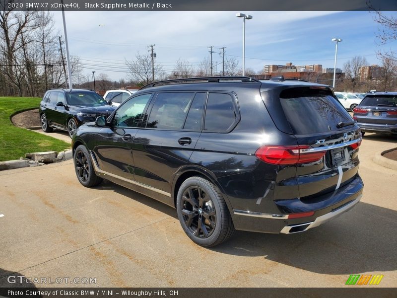 Black Sapphire Metallic / Black 2020 BMW X7 xDrive40i