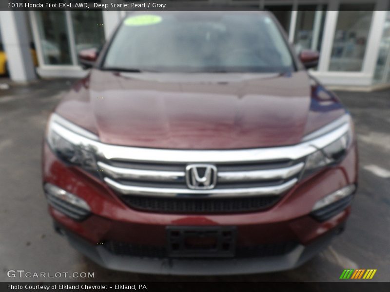 Deep Scarlet Pearl / Gray 2018 Honda Pilot EX-L AWD