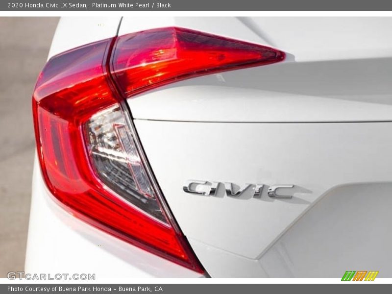 Platinum White Pearl / Black 2020 Honda Civic LX Sedan