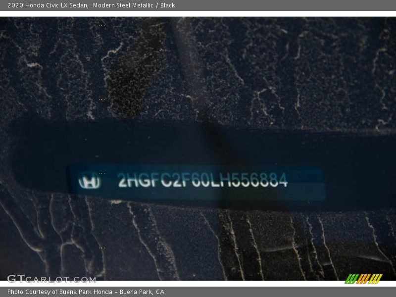 Modern Steel Metallic / Black 2020 Honda Civic LX Sedan