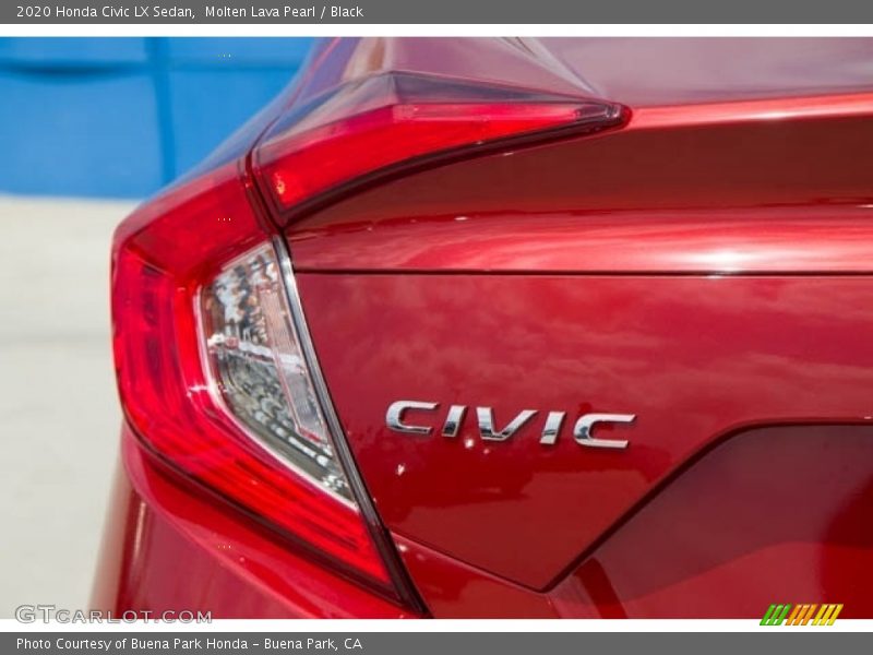 Molten Lava Pearl / Black 2020 Honda Civic LX Sedan