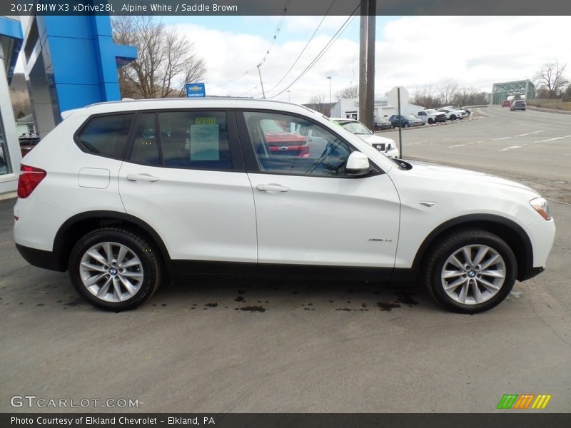 Alpine White / Saddle Brown 2017 BMW X3 xDrive28i