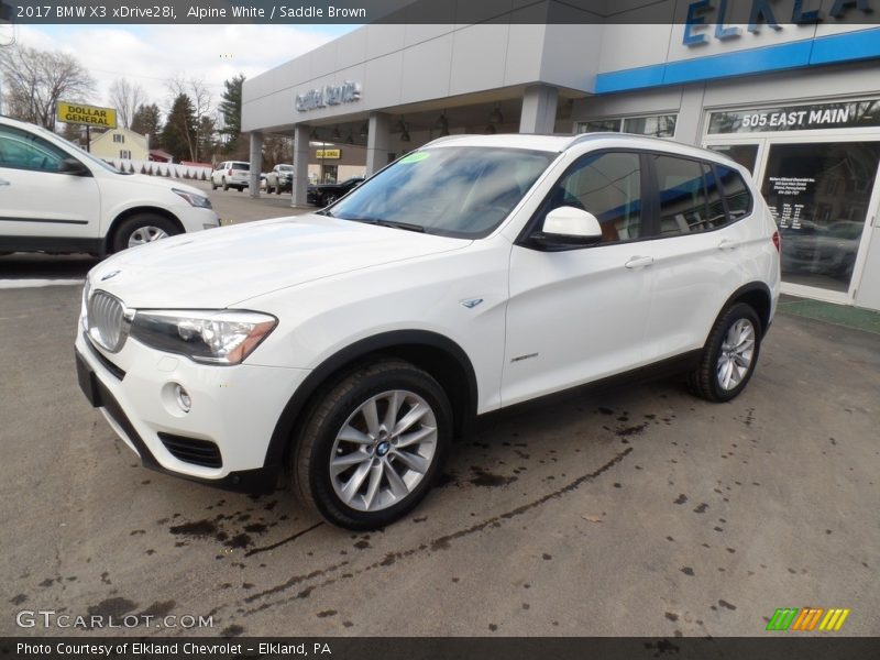 Alpine White / Saddle Brown 2017 BMW X3 xDrive28i