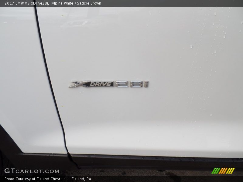 Alpine White / Saddle Brown 2017 BMW X3 xDrive28i