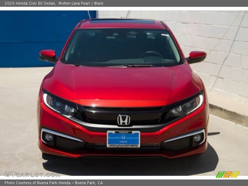 Molten Lava Pearl / Black 2020 Honda Civic EX Sedan