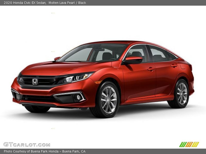 Molten Lava Pearl / Black 2020 Honda Civic EX Sedan