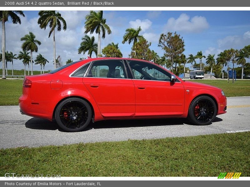 Brilliant Red / Black/Black 2008 Audi S4 4.2 quattro Sedan